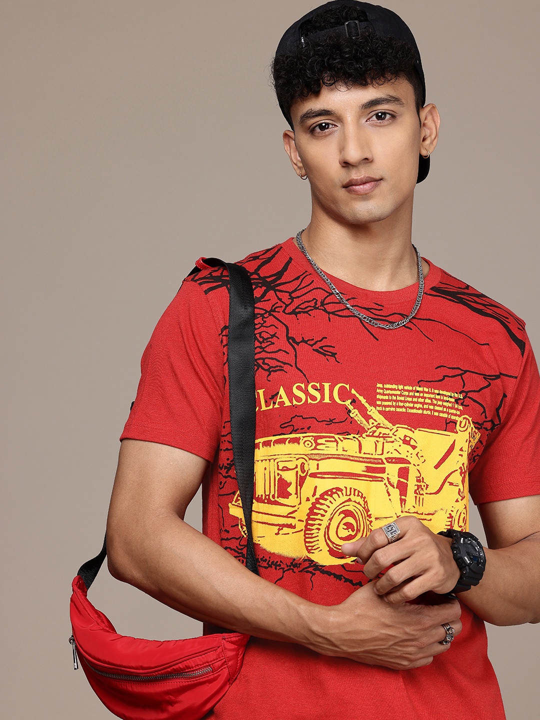 

Moda Rapido Graphic Printed T-shirt, Red
