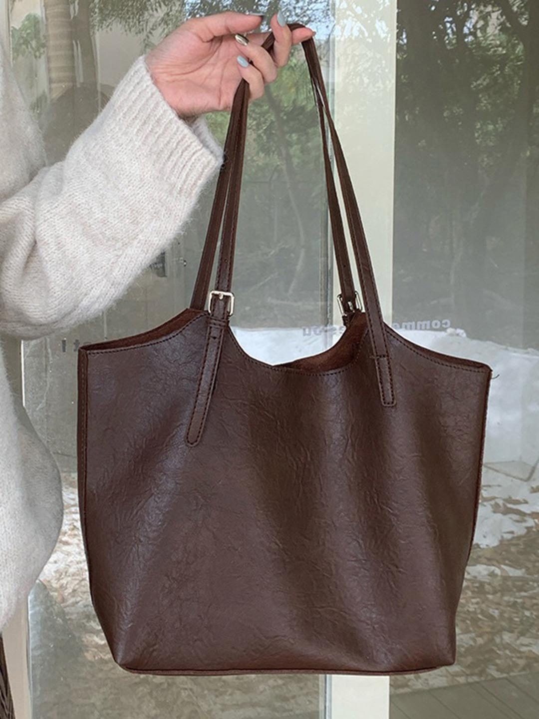 

StyleCast Women Textured Shopper Tote Bag, Brown