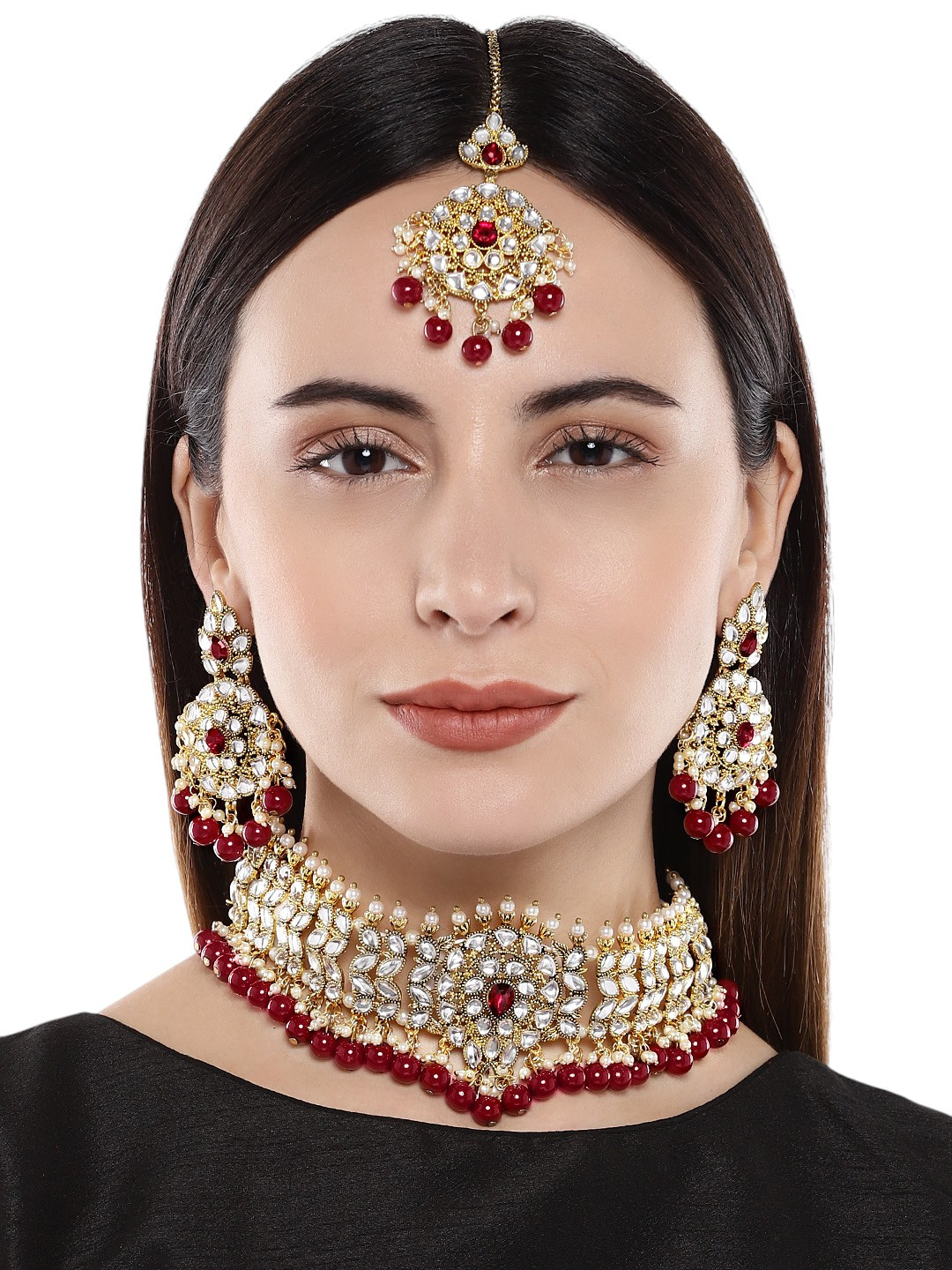

Anouk Gold-Plated Stone Studded & Beaded Jewellery Set