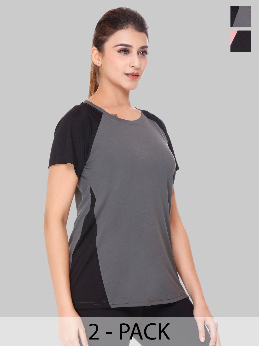 

White Moon Women 2 Pockets T-shirt, Grey