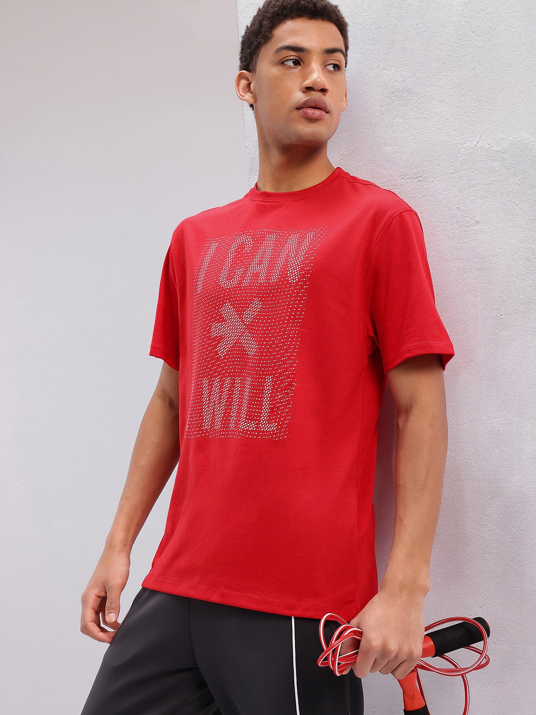 

HRX by Hrithik Roshan Men Typography Printed Training T-shirt, Red