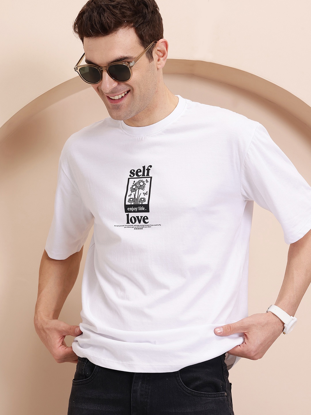 

Mast & Harbour Typography Placement Print Pure Cotton T-shirt, White