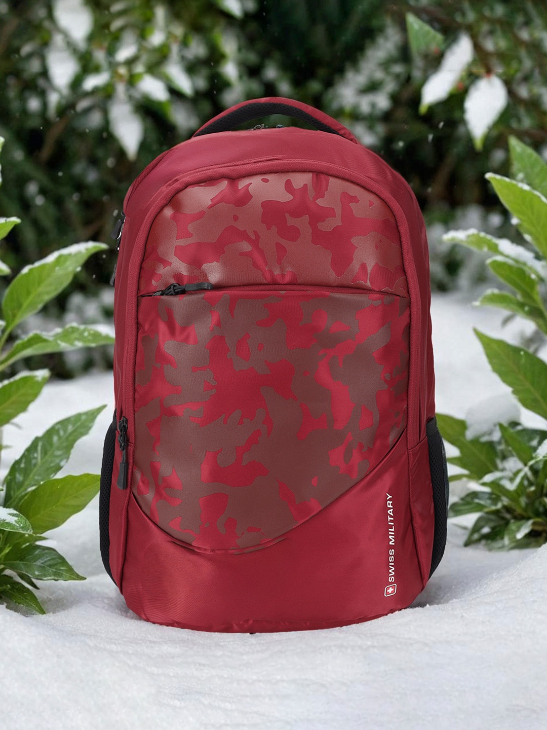 

SWISS MILITARY Unisex Camouflage Backpack with Multi-Utility Pocket, Maroon