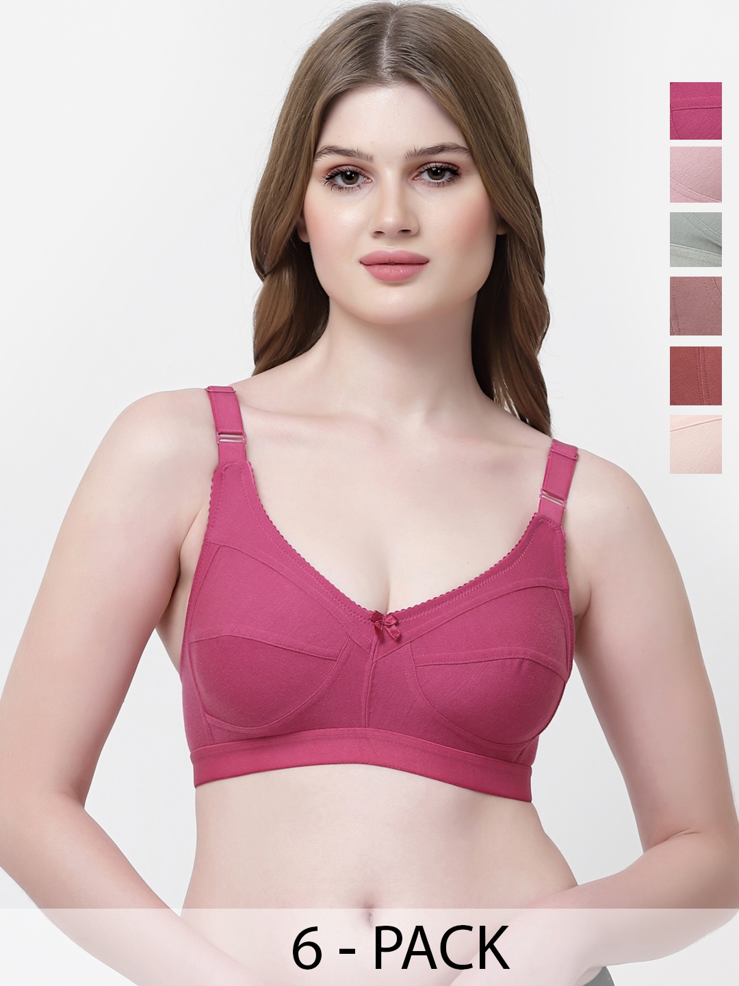 

Softskin Pack of 6 Full Coverage Minimizer Bra, Pink