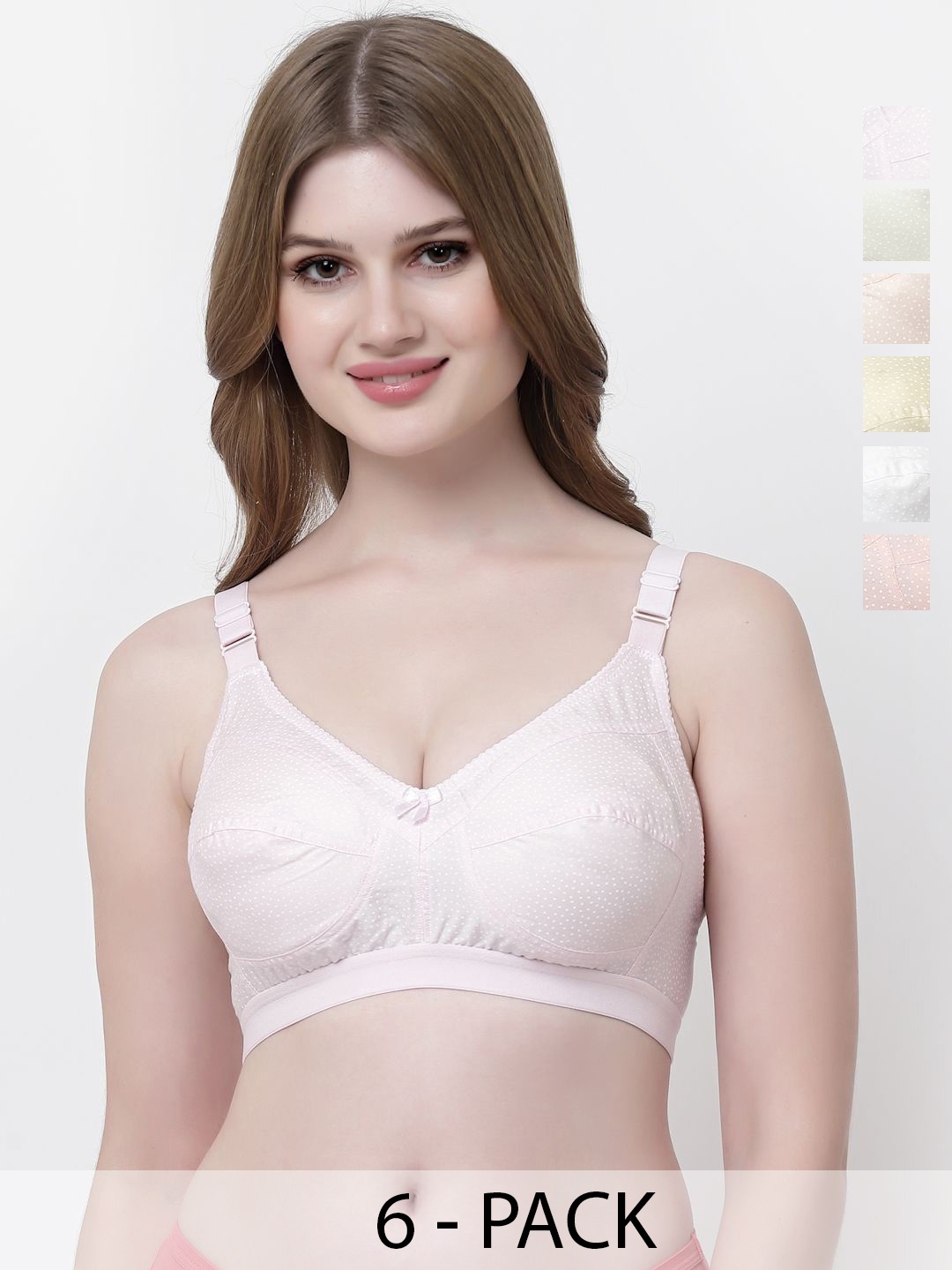 

Softskin Pack of 6 Full Coverage Cotton Cut and Sew Minimizer Bra, Yellow