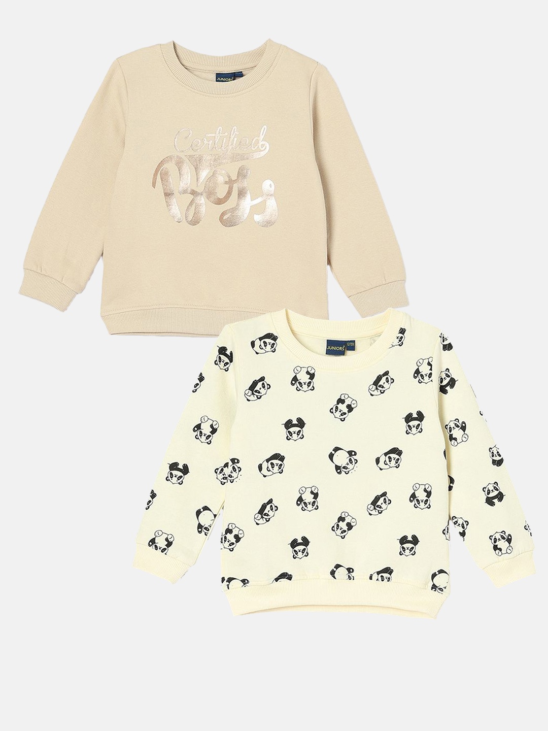 

Juniors by Lifestyle Boys Printed Pack of 2 Sweatshirts, Off white