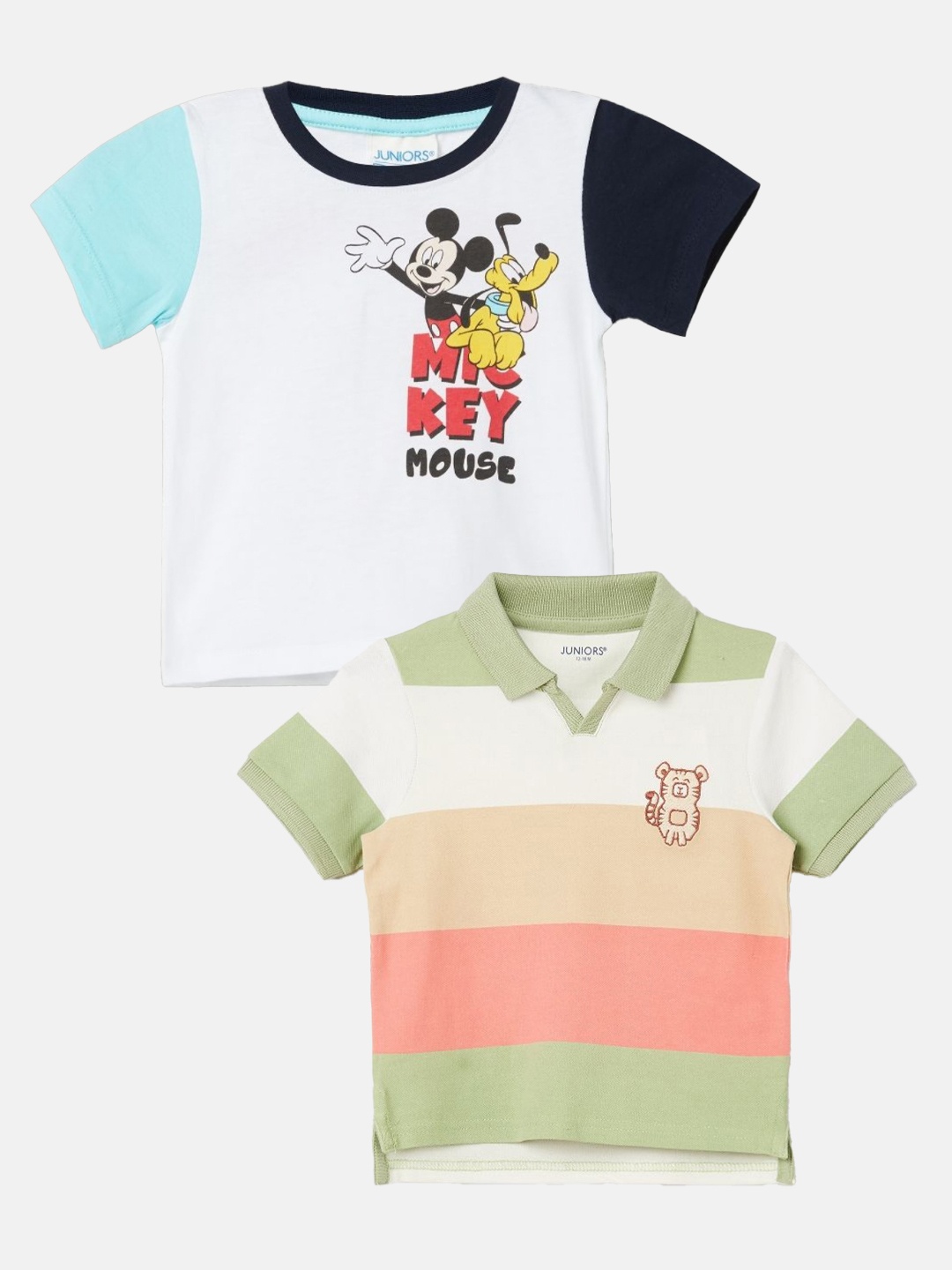 

Juniors by Lifestyle Pack of 2 Boys Coourblocked T-shirt, White