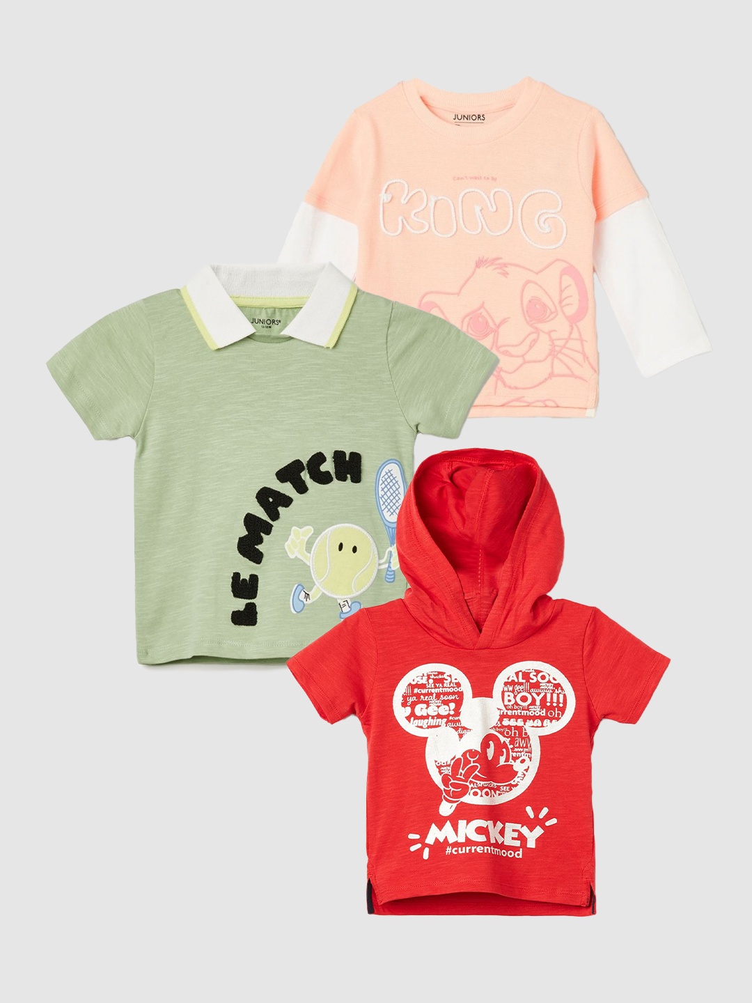 

Juniors by Lifestyle Boys Printed Pack Of 3 T-Shirt, Red