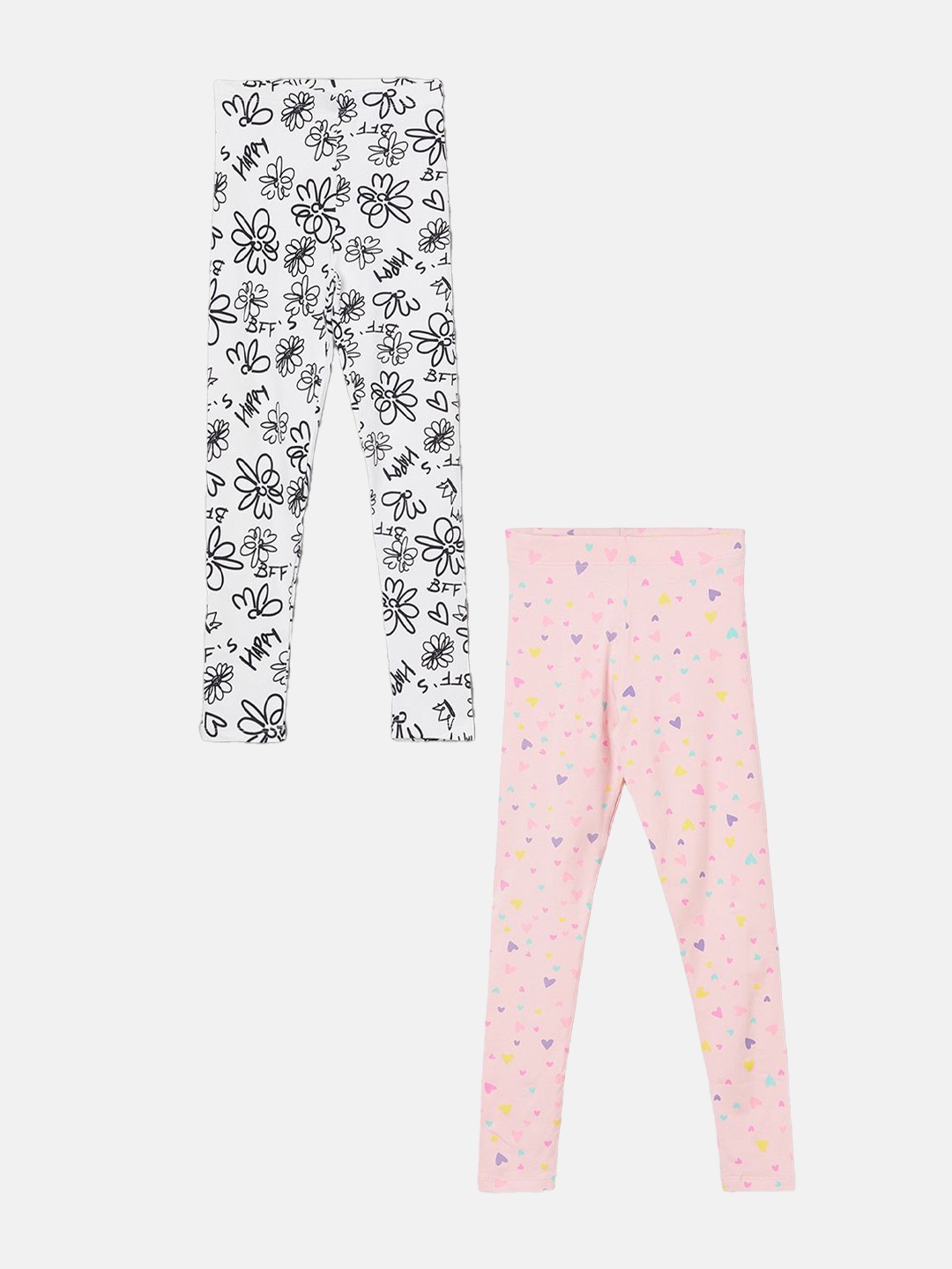 

Fame Forever by Lifestyle Kids Pack of 2 Printed Leggings, Pink