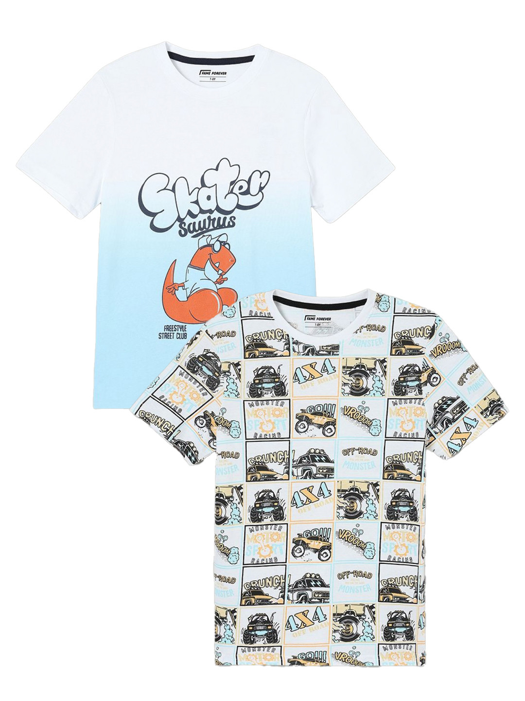 

Fame Forever by Lifestyle Boys Pack Of 2 Printed T-shirts, White