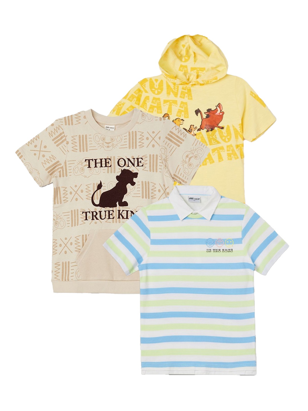 

Fame Forever by Lifestyle Boys Pack Of 3 Printed T-shirts, Yellow
