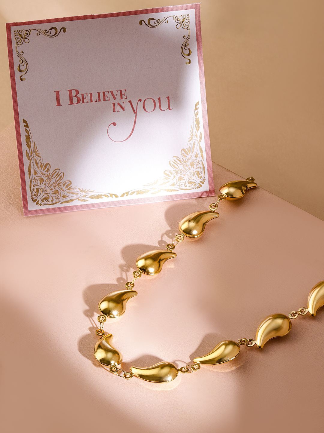 

Rubans Valentine's 18K Gold Plated Stainless Steel Tarnish-Free Tear Drop Necklace