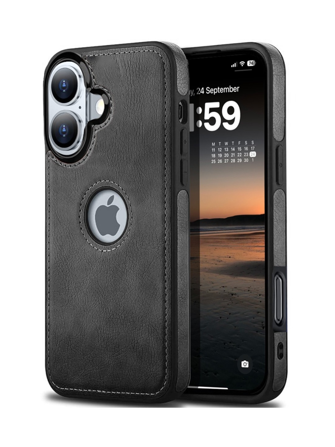 

Karwan Solid Printed iPhone 16 Plus Back Case Mobile Accessories, Black