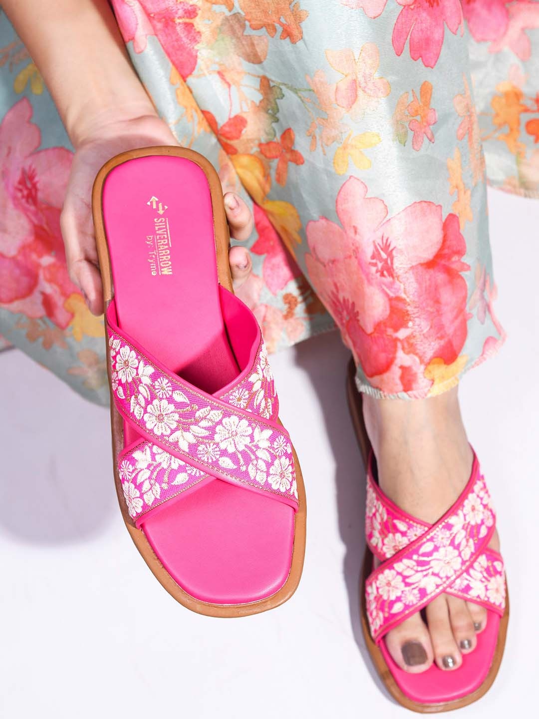 

TRYME Ethnic Platform Sandals, Pink