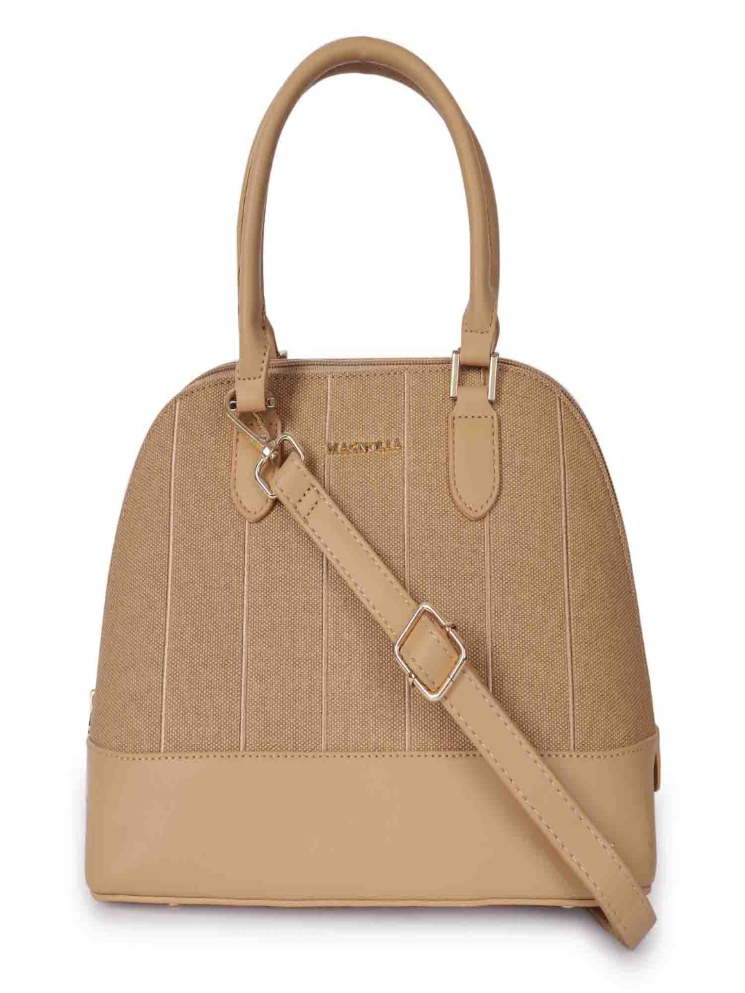 

MAGNOLIA PU Structured Satchel with Quilted, Khaki