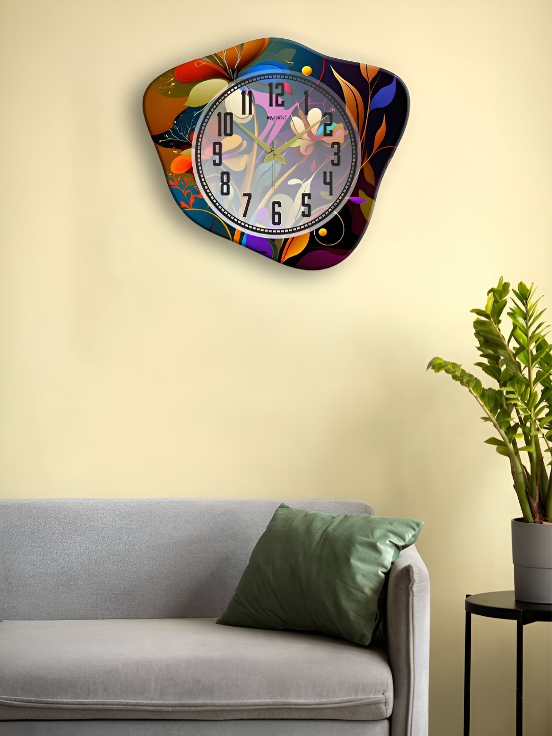 

OLIVE TREE Olive Tree Wooden Wall Clock Grey Analogue Wood Abstract Shaped Wall Clock