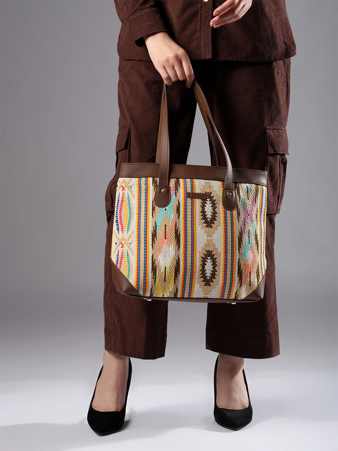 

ENSAC Colourblocked Structured Shoulder Bag, Yellow