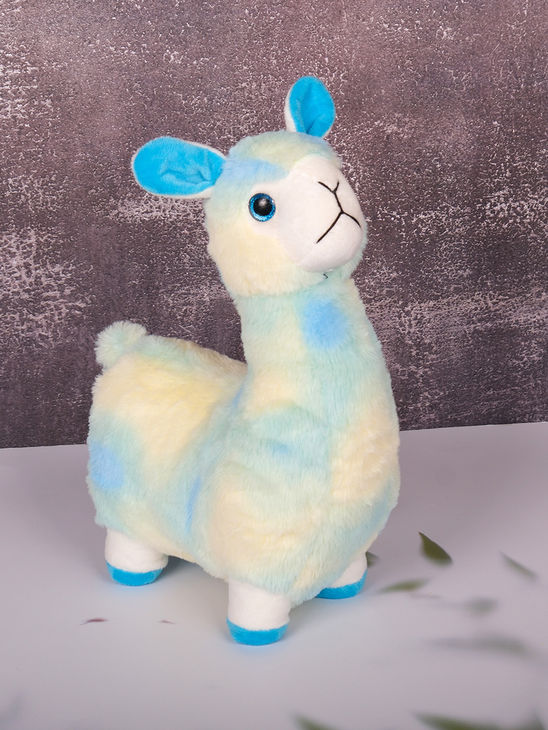 

DukieKooky Super Cute & Adorable Blue & White Alpaca Soft/Plush Toy, Cream