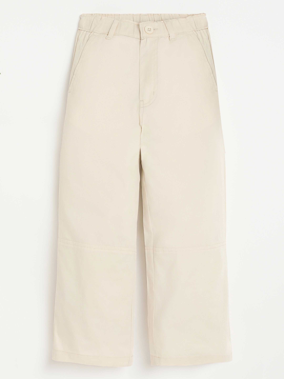 

Campana Girls Cotton Twill Wide Trousers, Off white