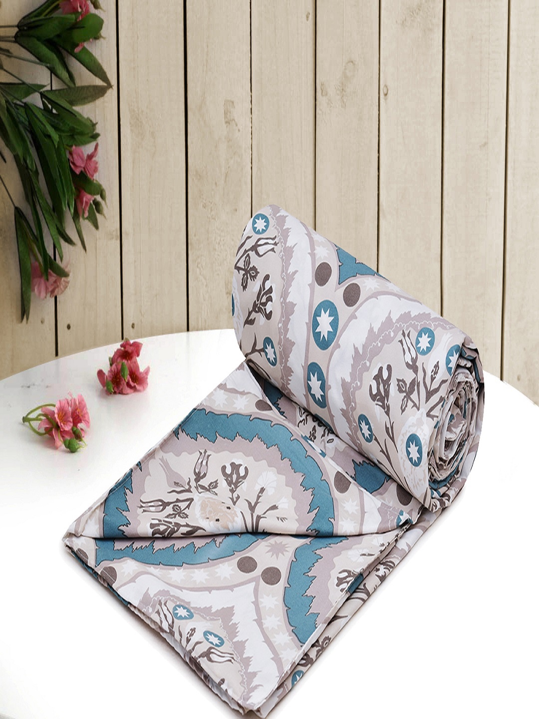 

RRC White & Blue Printed Double Duvet Cover