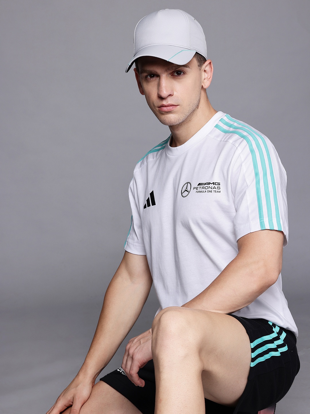 

ADIDAS Typography Mercedes AMG Petronas Printed T-shirt, White