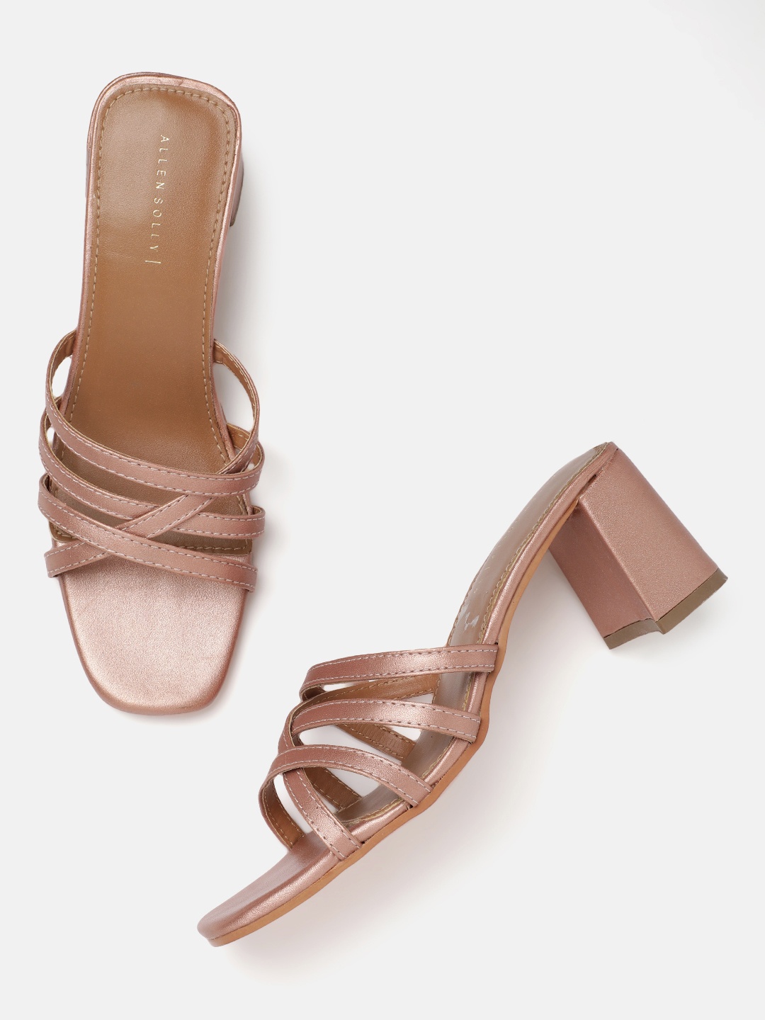 

Allen Solly Open Toe Block Heels, Pink