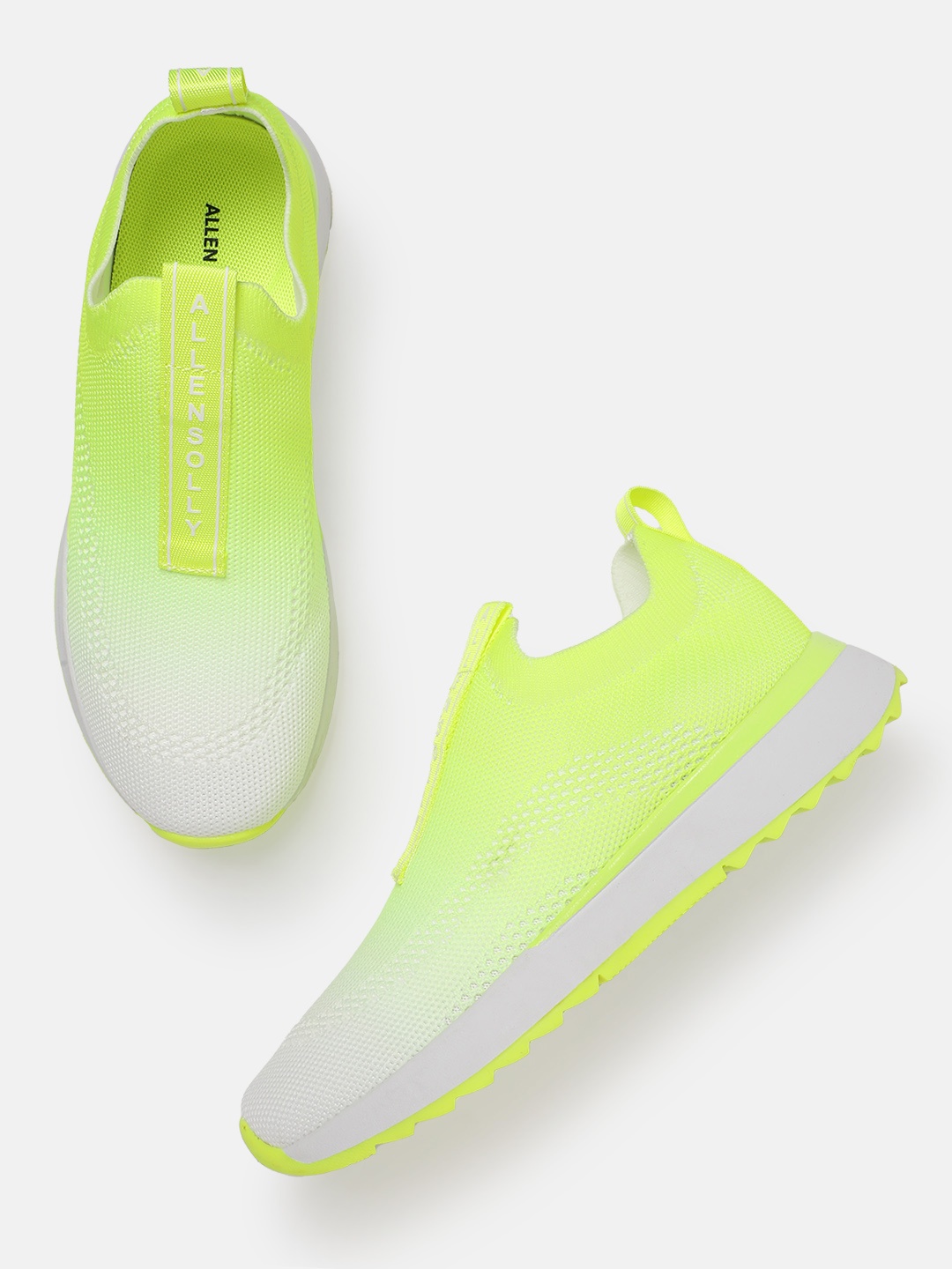 

Allen Solly Women Woven Design Slip-On Sneakers, Fluorescent green