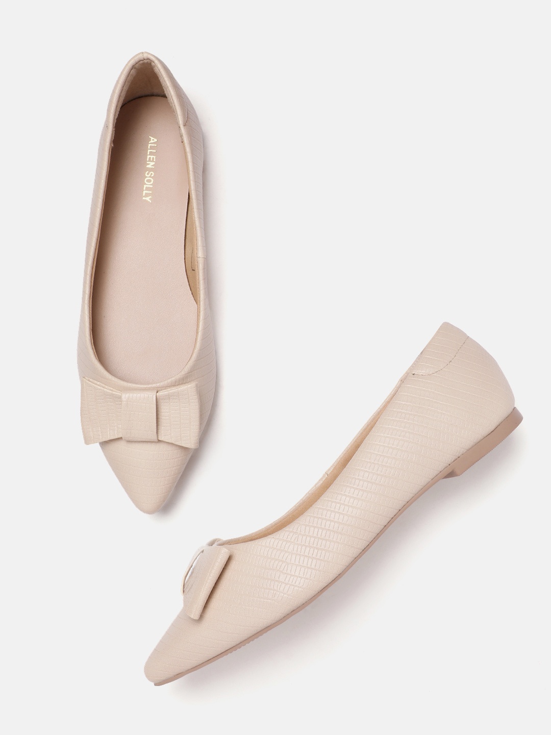 

Allen Solly Textured Ballerinas With Bow Detail, Beige