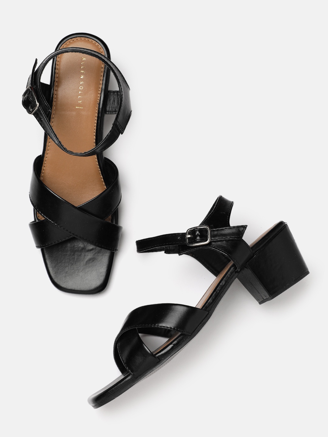 

Allen Solly Open Toe Block Heels, Black