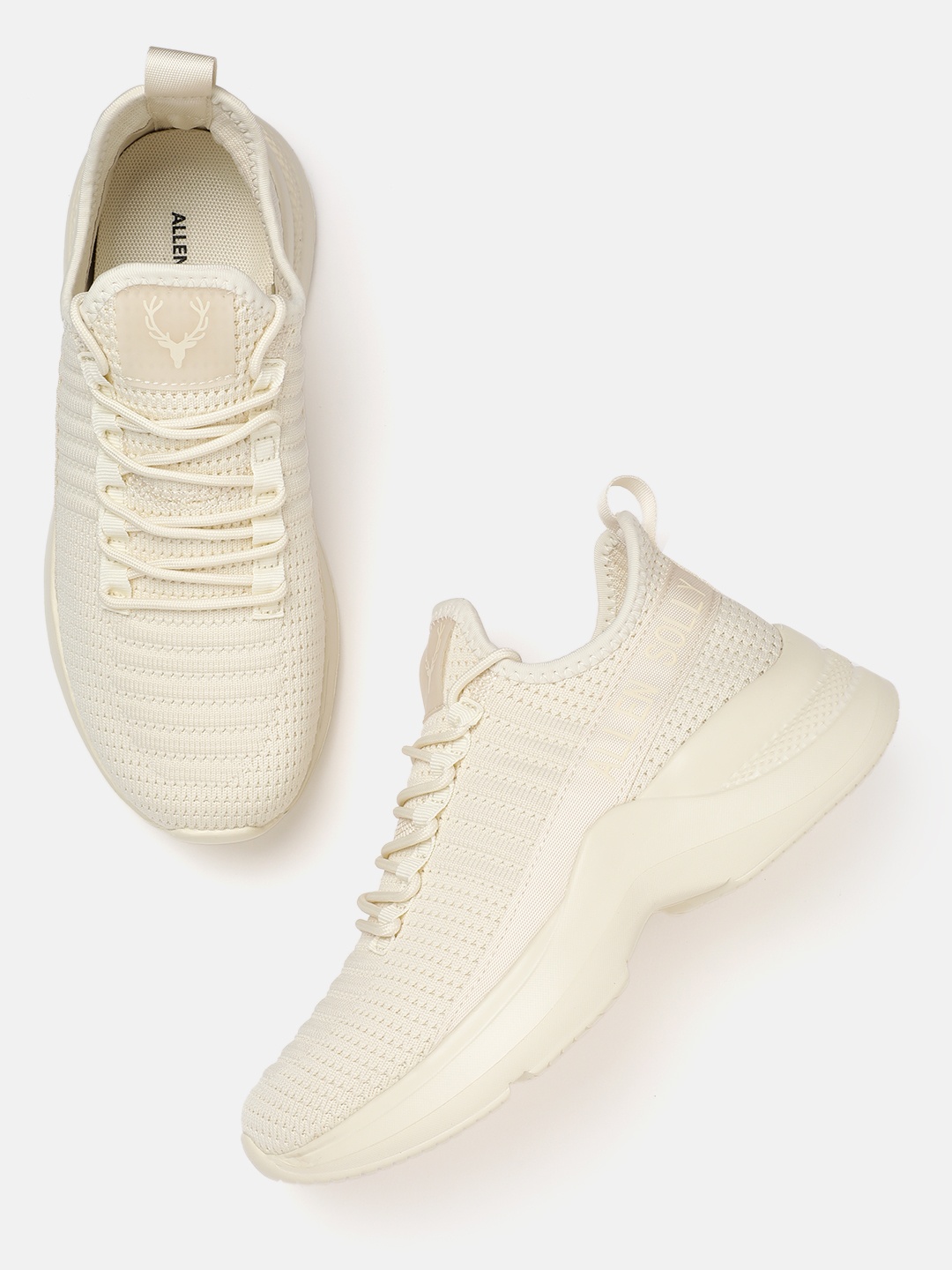 

Allen Solly Women Woven Design Everyday Sneakers, Beige