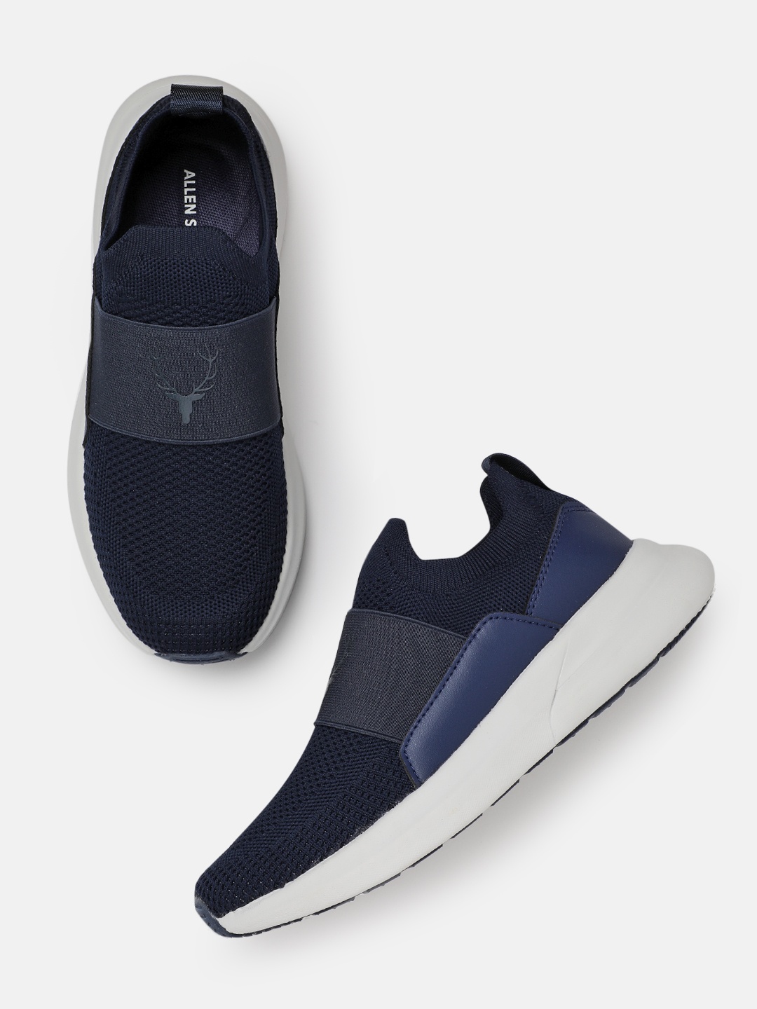 

Allen Solly Women Woven Design Slip-On Sneakers, Navy blue