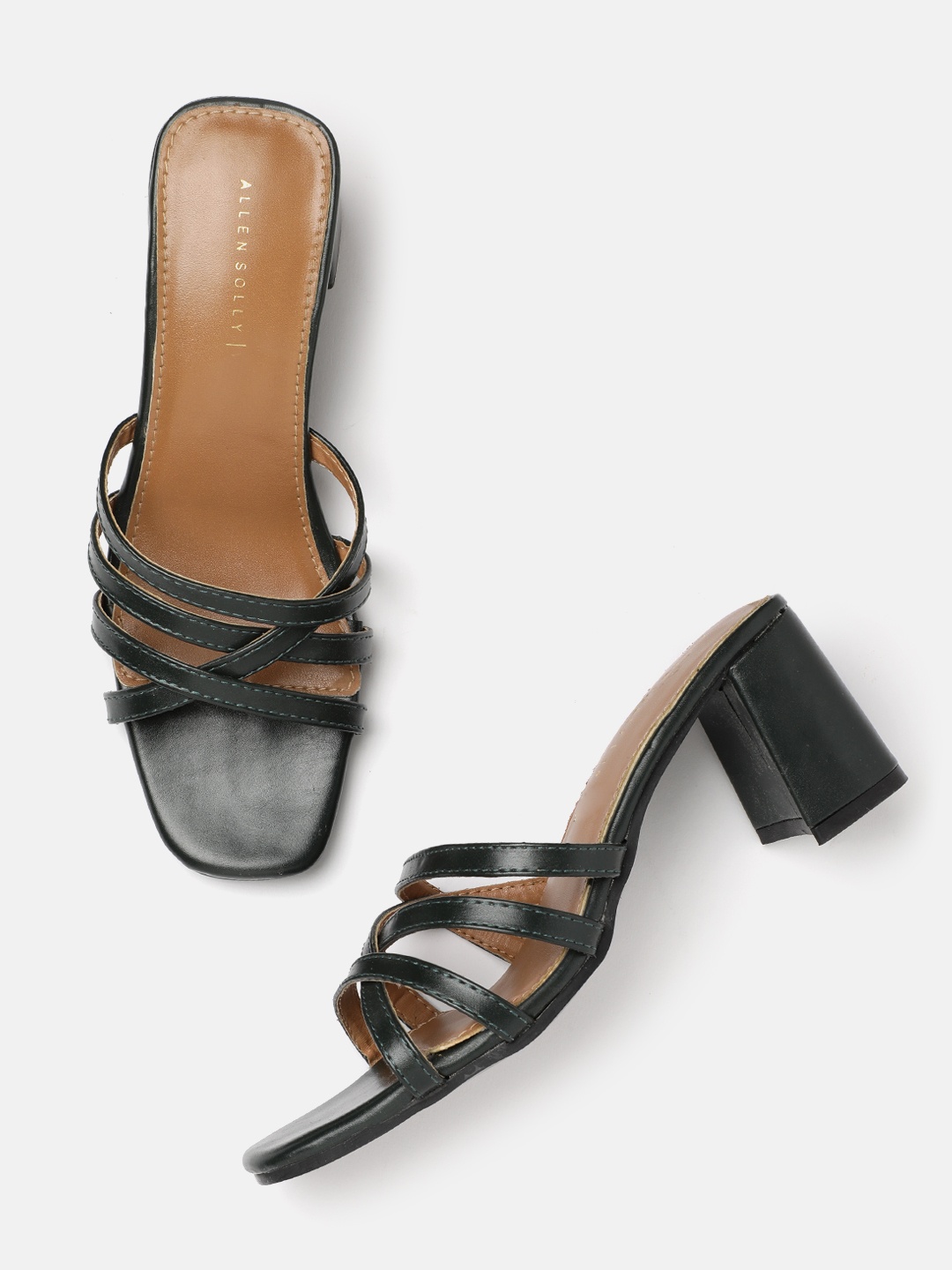 

Allen Solly Open Toe Block Heels, Green