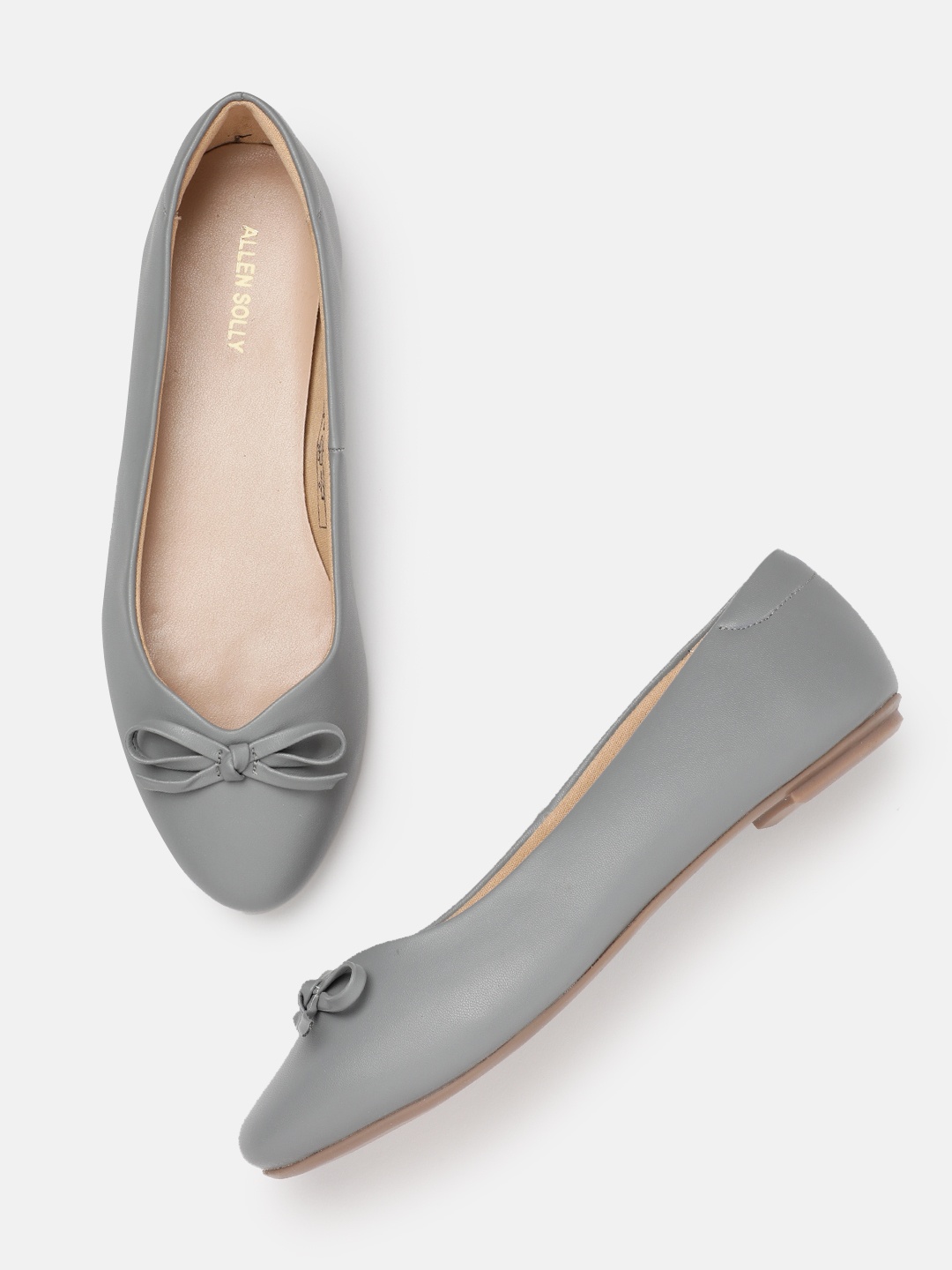 

Allen Solly Round Toe Ballerinas With Bow Detail, Grey