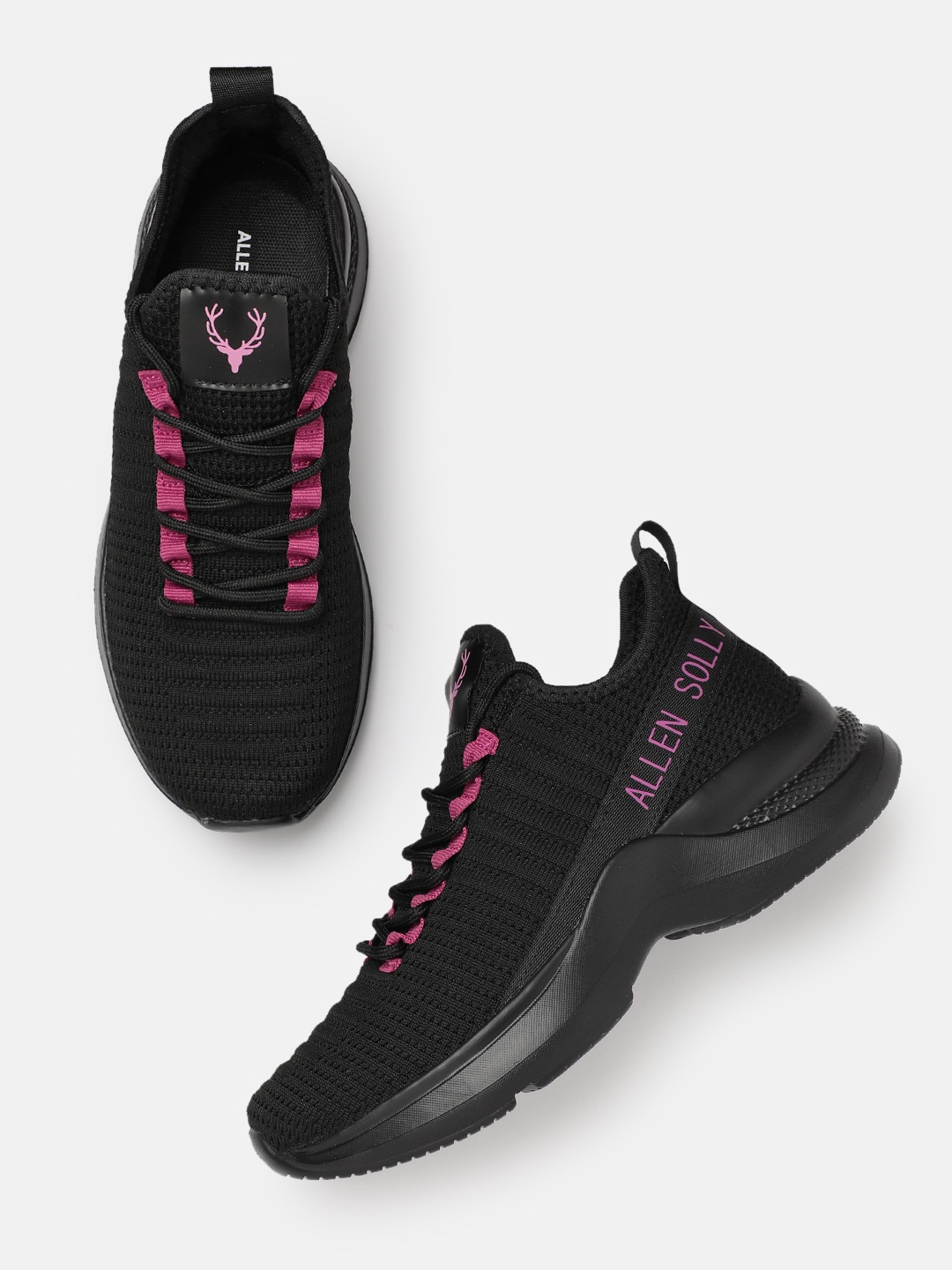 

Allen Solly Women Woven Design Sneakers, Black