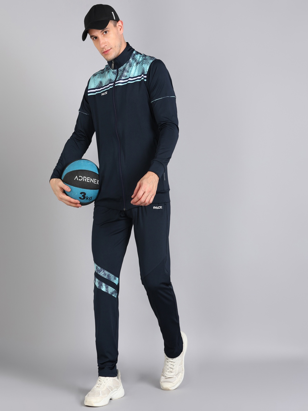 

Pace International Graphic Printed Slim-Fit Tracksuit, Navy blue