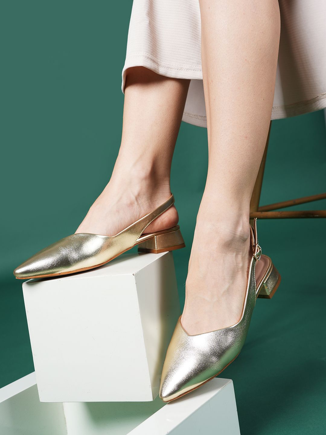 

Lavie Party Block Sandals, Gold
