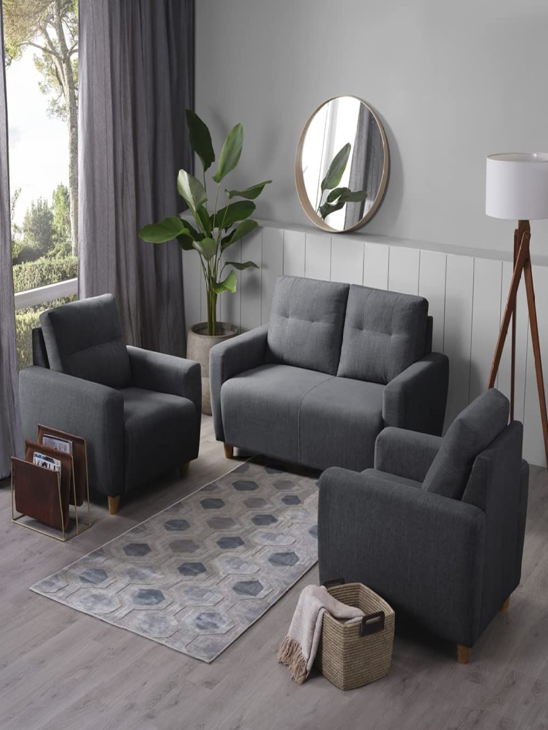 

Sleepyhead Yolo 4 Seater Sofa Set Fabric Sesame Grey