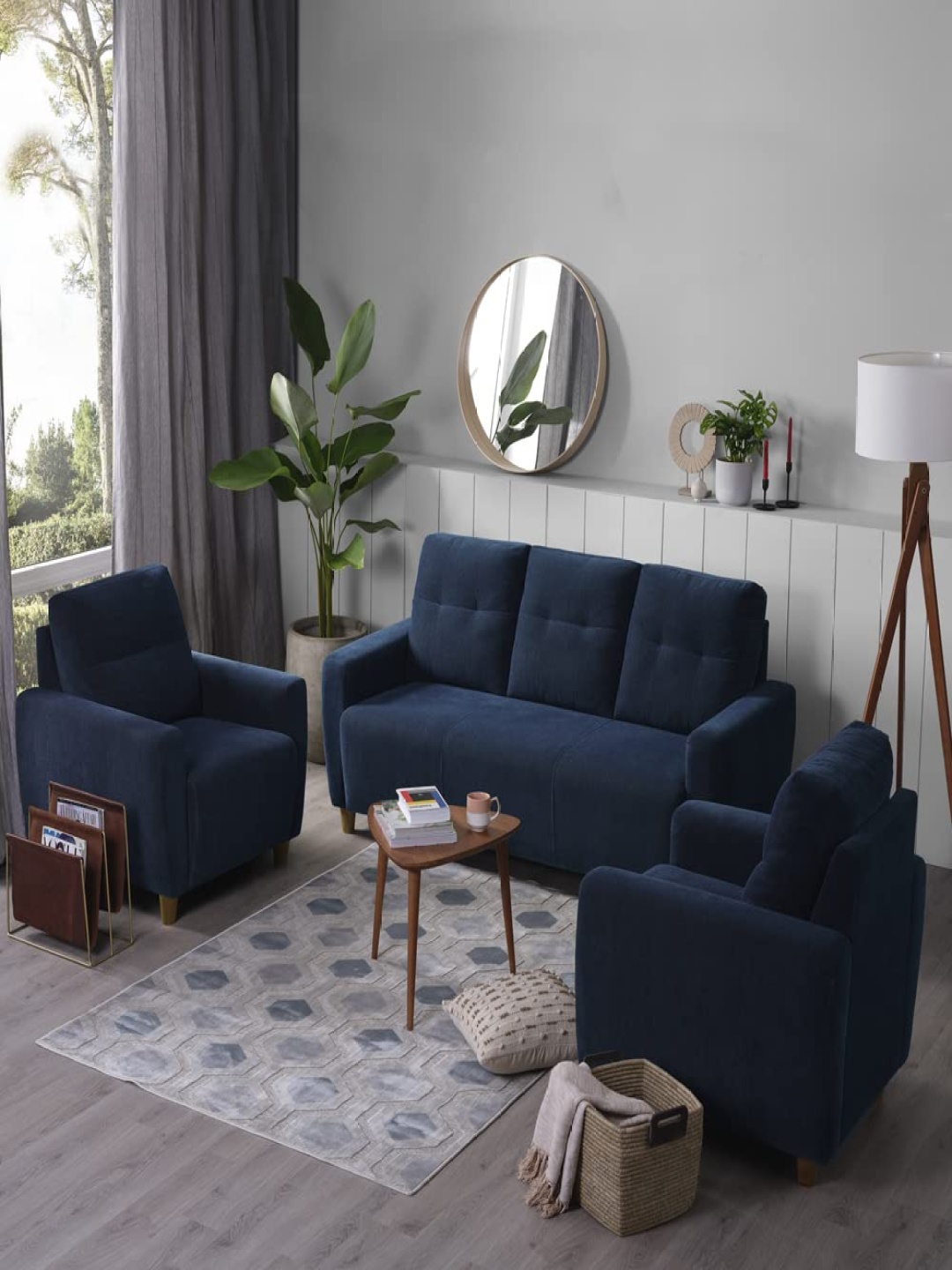 

Sleepyhead Yolo 5 Seater Sofa Set Fabric Berry Blue