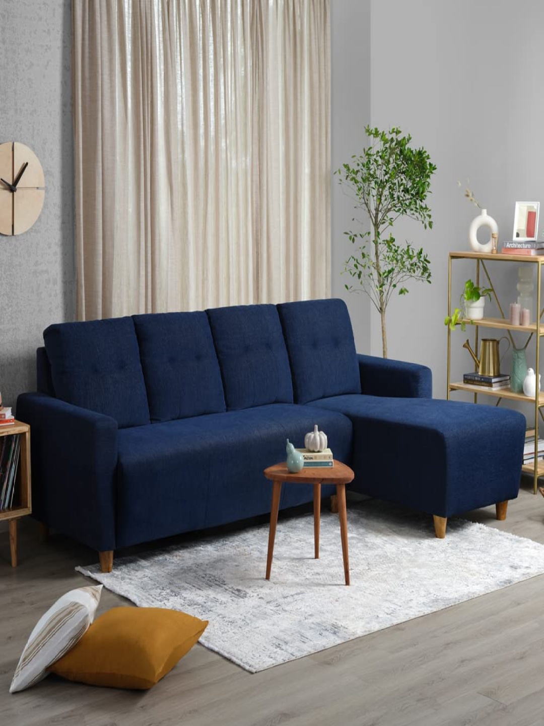 

Sleepyhead Yolo 5 To 6 Person Sofa Rhs L Shape Sofa Set Fabric Berry Blue