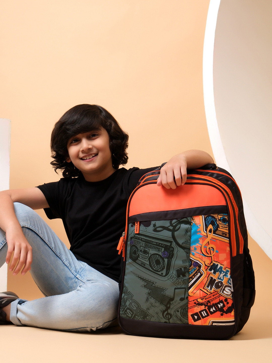 

VISMIINTREND Unisex Kids Graphic 19" School Bag Backpack with Padded Back, Black