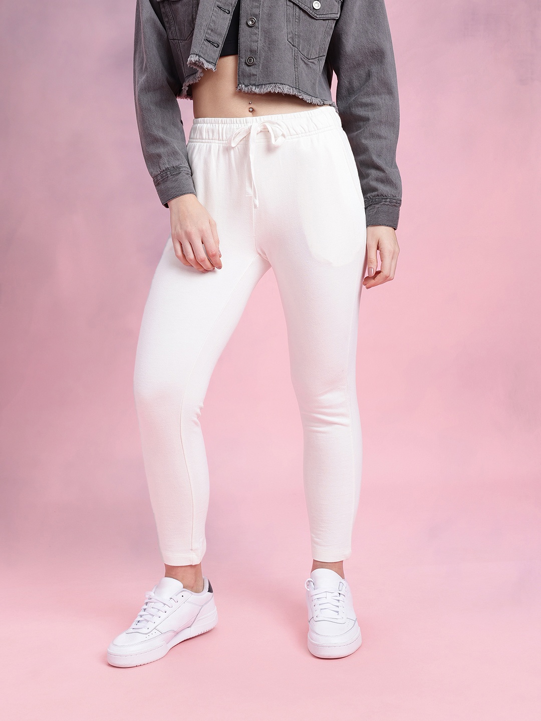 

DressBerry Women Solid Track Pants, Off white