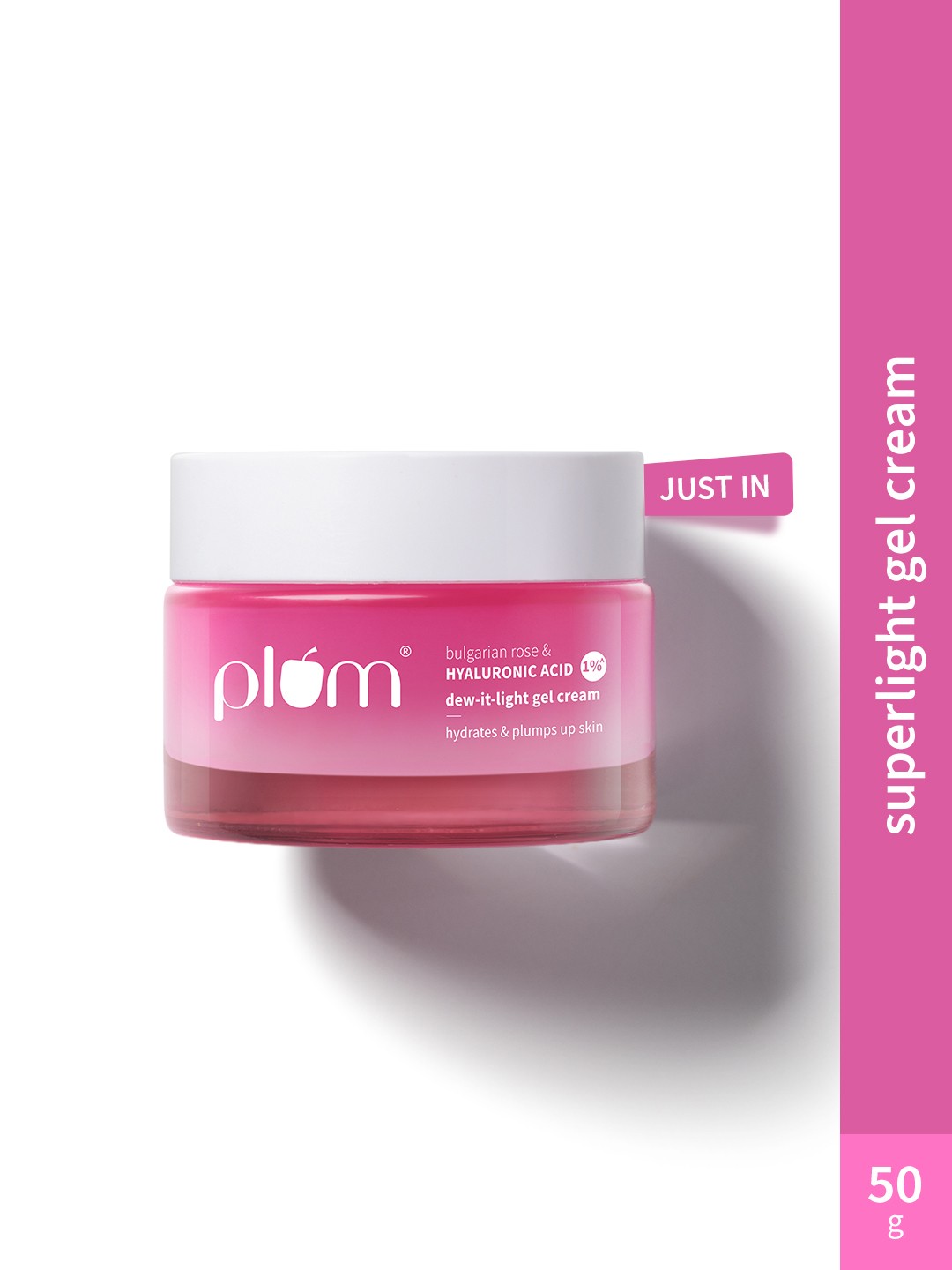 

Plum Bulgarian Rose and 1% Hyaluronic Acid Dew-It-Light Gel Cream - 50 g, Pink