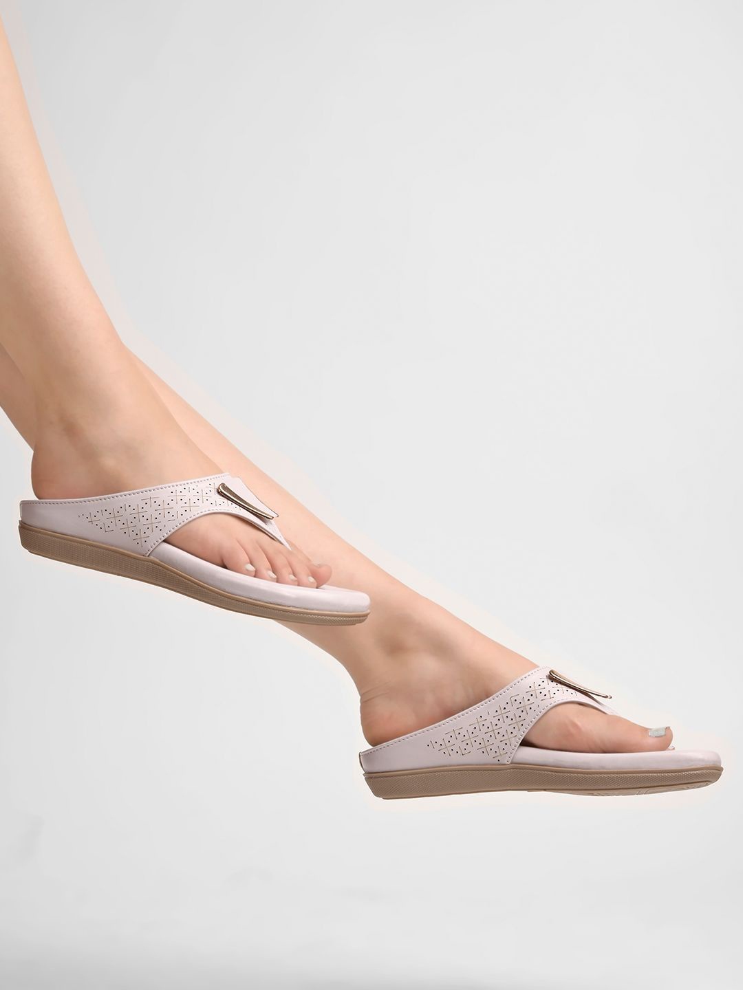 

Shoetopia Girls Open Toe Flats with Buckles, Mauve