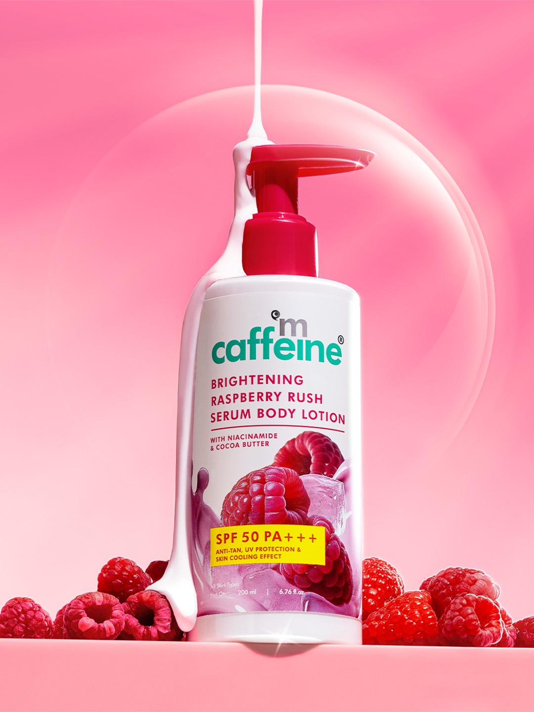 

MCaffeine Raspberry Body Lotion SPF 50 - 200 ml, White