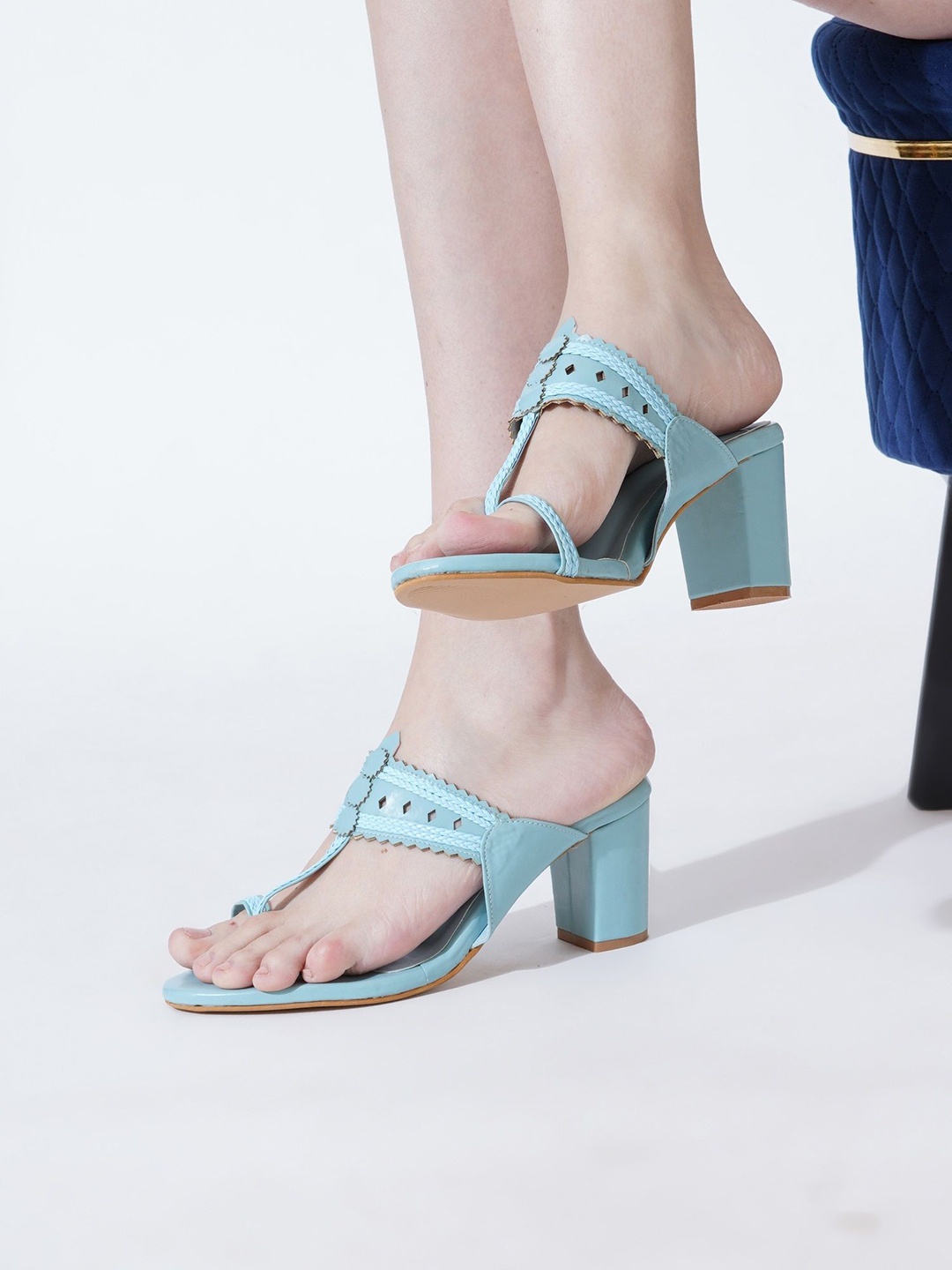 

TRYME Party Block Sandals, Blue