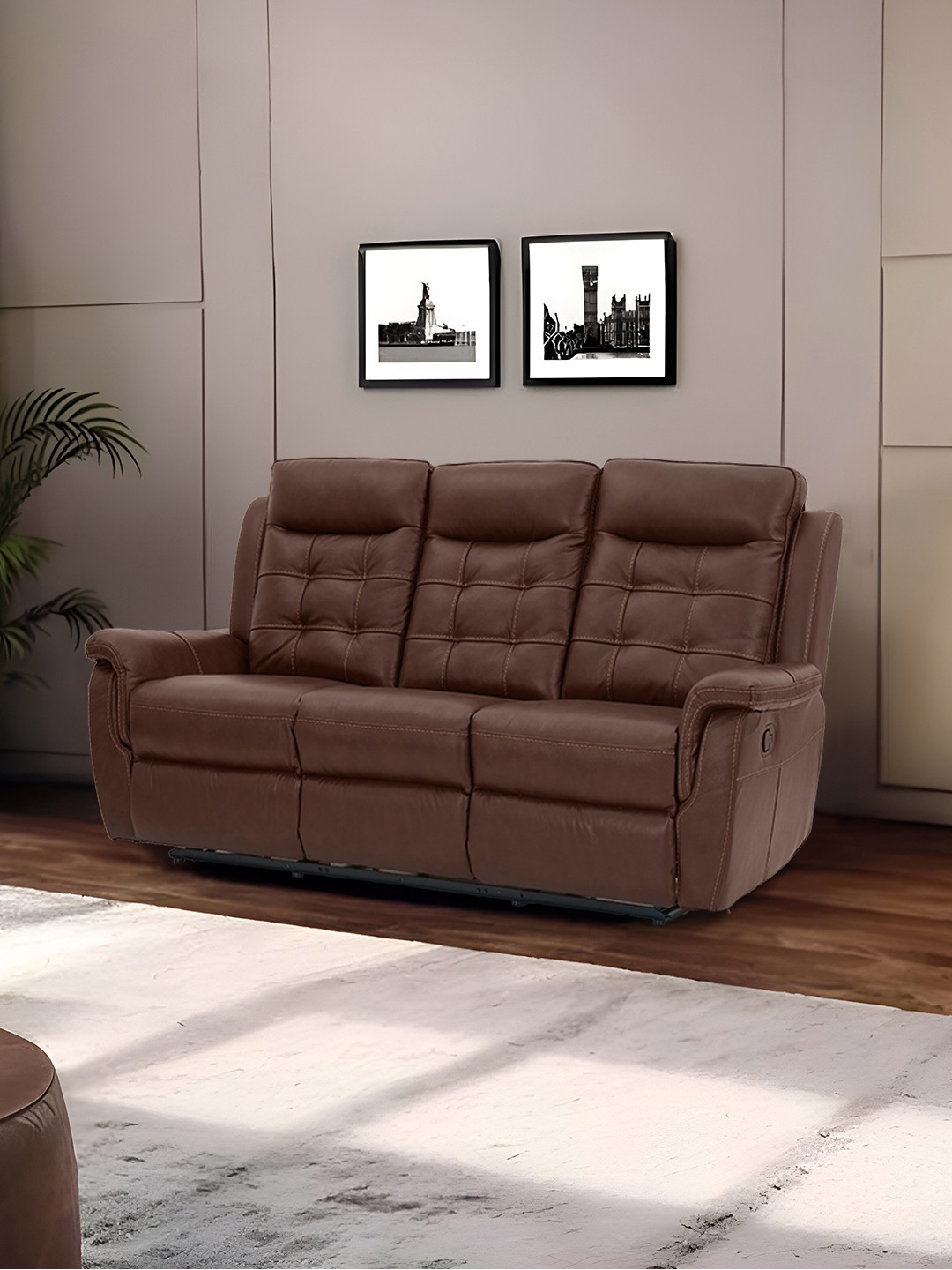 

Royaloak Miami American Leather Manual 3 Seater Recliner, Brown