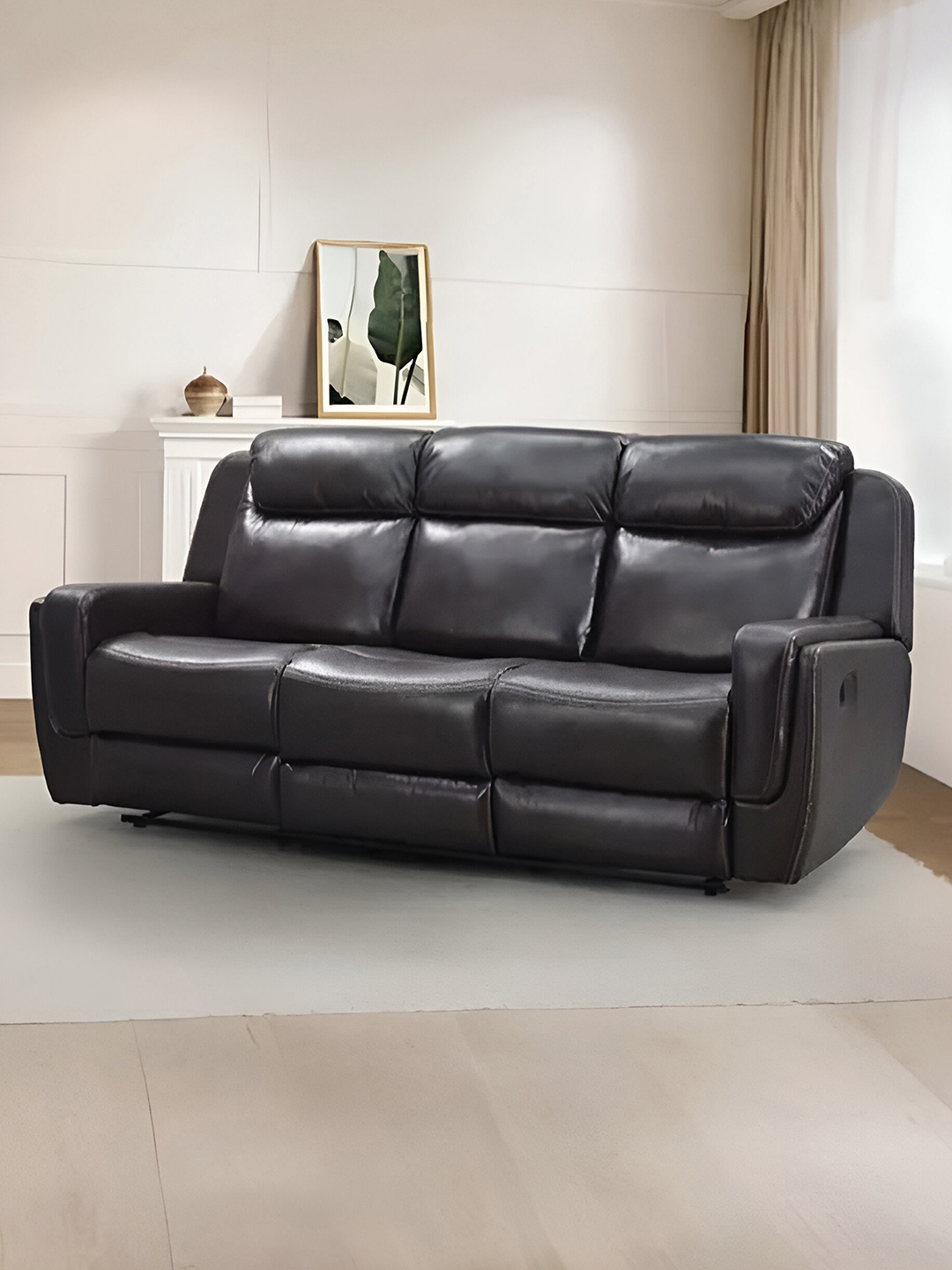 

Royaloak Miami Black 3 Seater Manual American Leatherette Recliner