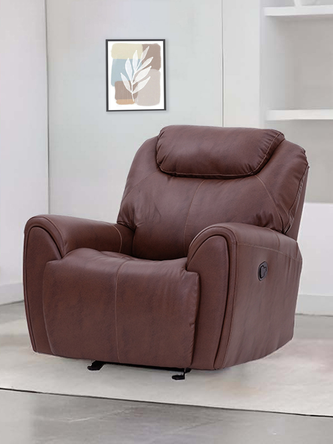 

Royaloak Muar Brown Single Seater Manual Malaysian Leatherette Recliner