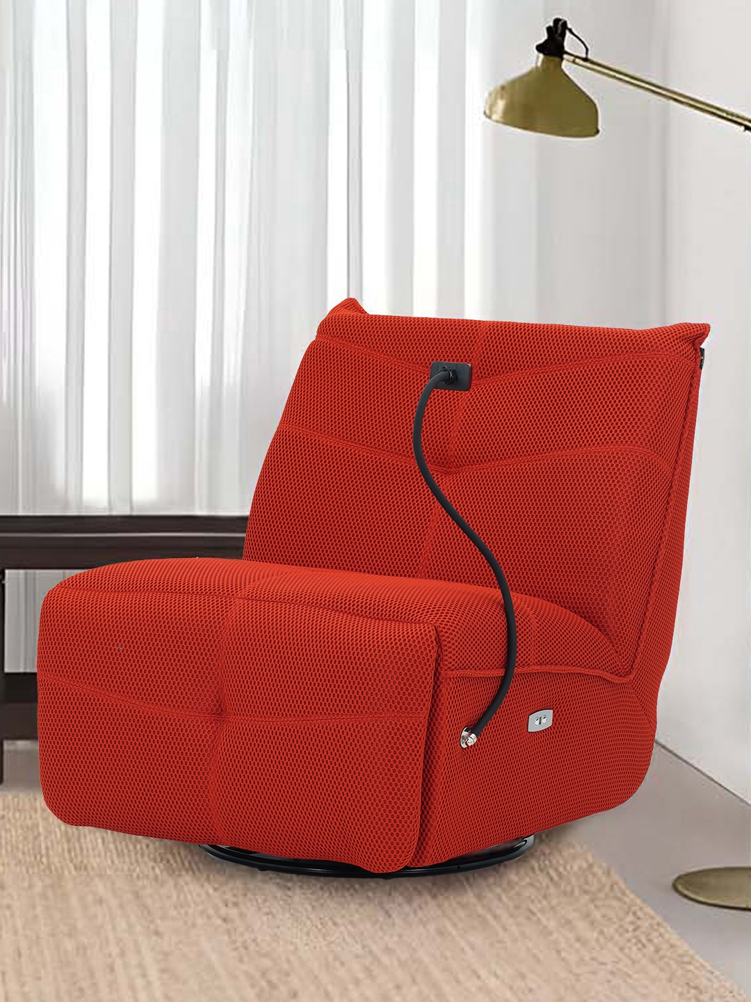 

Royaloak Red Florence Fabric Powered Single Seater Recliner