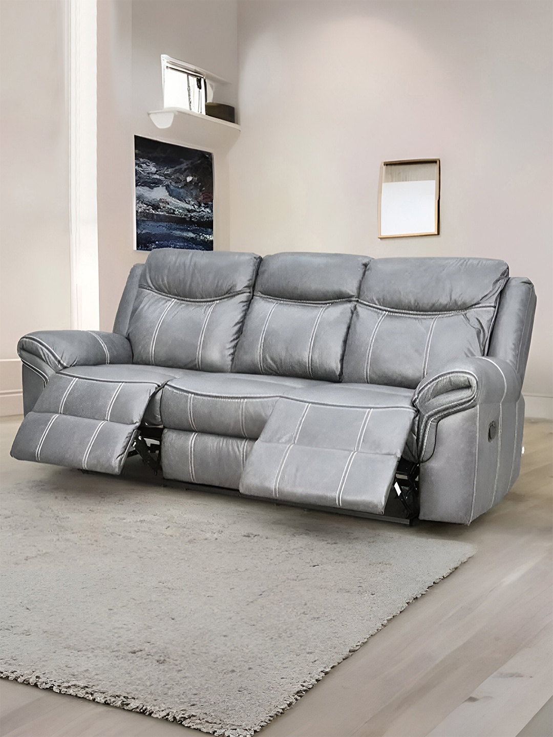 

Royaloak Sepang Grey 3 Seater Manual Malaysian Leatherette Recliner
